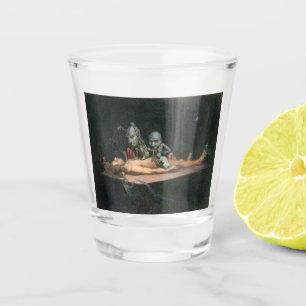 Ein Nahtoderlebnis eines Mannes und gotische Geist Schnapsglas