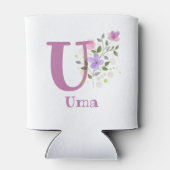 Ein Name mit floralem Design Dosenkühler (Rückseite)