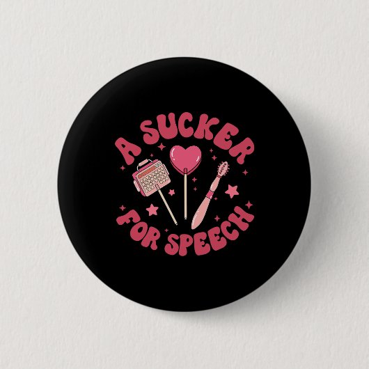 Ein Narr für Speech Valentinstag Slp Sprachtherapi Button (Vorderseite)