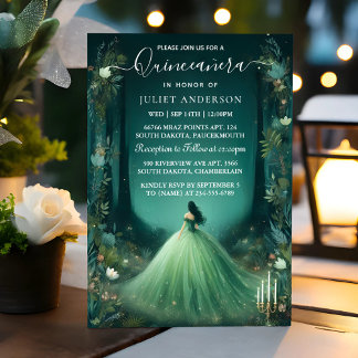 Ein Naturbaum Hexe verzauberter Wald Quinceanera Einladung
