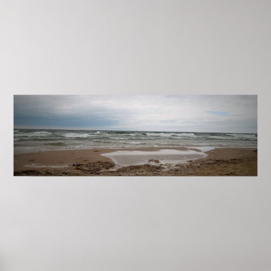 Ein nebeliger Tag am Strand Poster (Vorne)