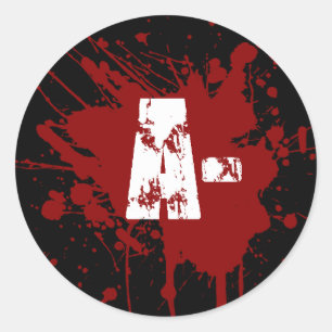 Ein negativer Blutgruppe-Spenden-Vampirs-Zombie Runder Aufkleber