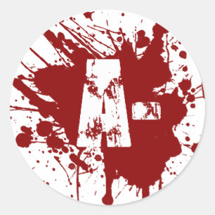 Ein negativer Blutgruppe-Spenden-Vampirs-Zombie Runder Aufkleber