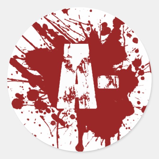 Ein negativer Bluttyp Spende Vampire Zombie Runder Aufkleber (Vorderseite)