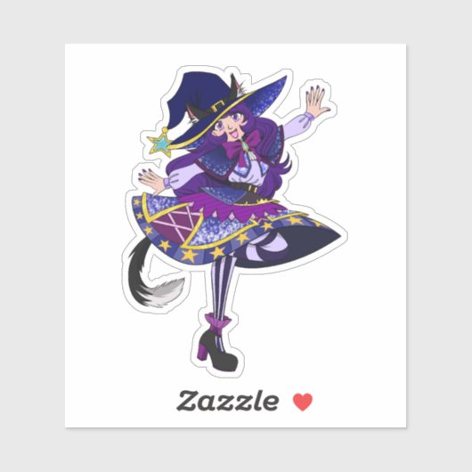 Ein Neko-Hexenaufkleber Aufkleber (Blatt)