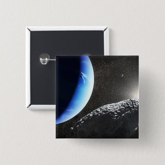 Ein Neptun ist ein winziges Mondlager. Button (Vorne & Hinten)