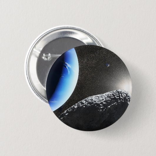 Ein Neptun ist ein winziges Mondlager. Button (Vorne & Hinten)