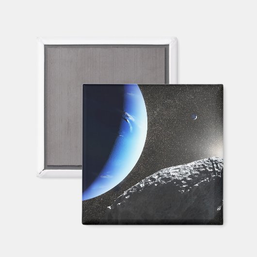 Ein Neptun ist ein winziges Mondlager. Magnet (Vorderseite/Rückseite)