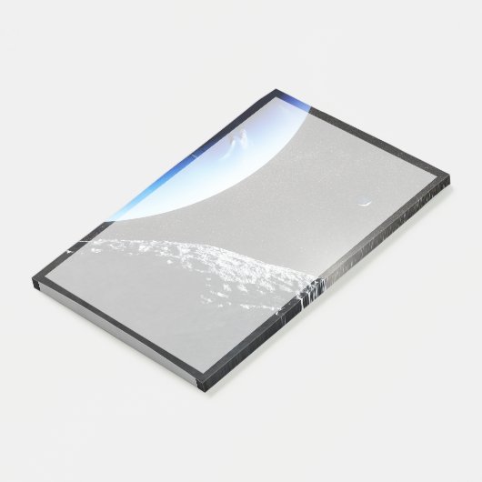 Ein Neptun ist ein winziges Mondlager. Post-it Klebezettel (angewinkelt)