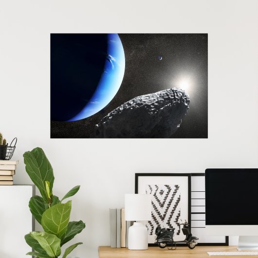 Ein Neptun ist ein winziges Mondlager. Poster (Heimbüro)