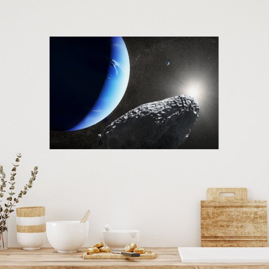 Ein Neptun ist ein winziges Mondlager. Poster (Küche)