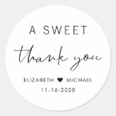 Ein netter Dank für Ihre Hochzeit Runder Aufkleber (Vorderseite)