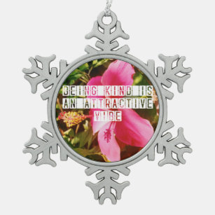 Ein netter Hibiskus-Zitat Schneeflocken Zinn-Ornament