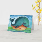 "Ein netter kleiner Wal" Karte (Gelbe Blume)