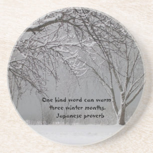Ein nettes Wort-Japanisches Sprichwort Sandstein Untersetzer