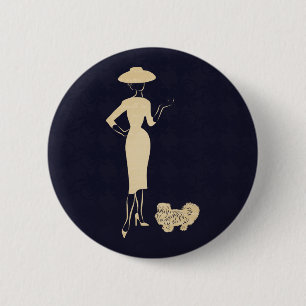 Ein neuer Look Vintage-Mode der 1950er Jahre Button