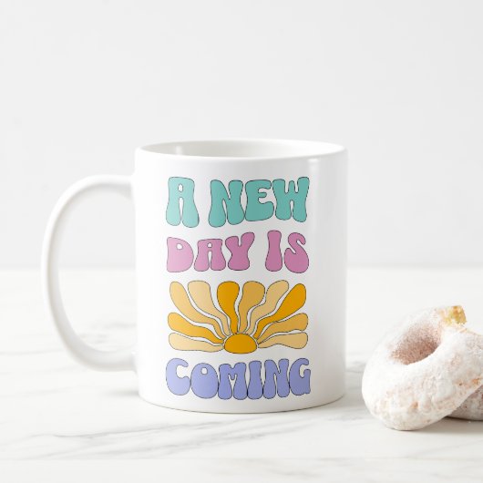 Ein neuer Tag bricht an Kaffeetasse (Mit Donut)