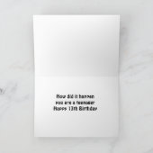 EIN NEUER TEENAGER WIRD ***13***-KARTE KARTE (Innenseite)