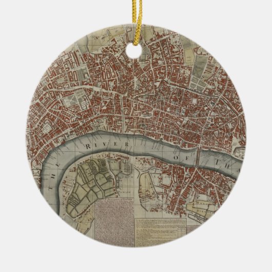 Ein neuer und genauer Plan der Städte von London Keramik Ornament (Vorne)