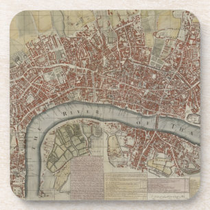 Ein neuer und genauer Plan der Städte von London Untersetzer