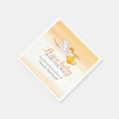 Ein neues Baby ist auf dem Weg Storchenkunst Serviette (Ecke)