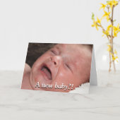 Ein neues Baby?! Viel Glück mit dem! Lustig Karte (Gelbe Blume)