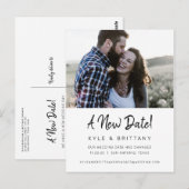 Ein neues Datum Moderne Skriptzeitaufschiebung Postkarte (Vorne/Hinten)