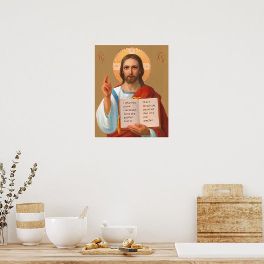 Ein neues Gebot Jesu Poster (Küche)