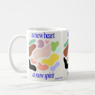 Ein neues Herz, ein neuer Geist, grafisches Design Kaffeetasse