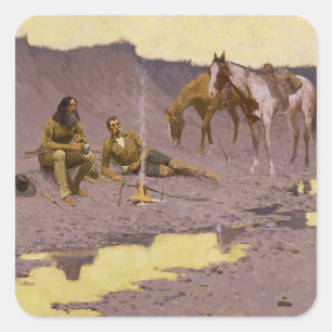 Ein neues Jahr auf dem Cimarron von Frederic Remin Quadratischer Aufkleber
