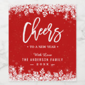 Ein neues Jahr für die Schneeflocken-Farbe Weinetikett (Einzelnes Label)