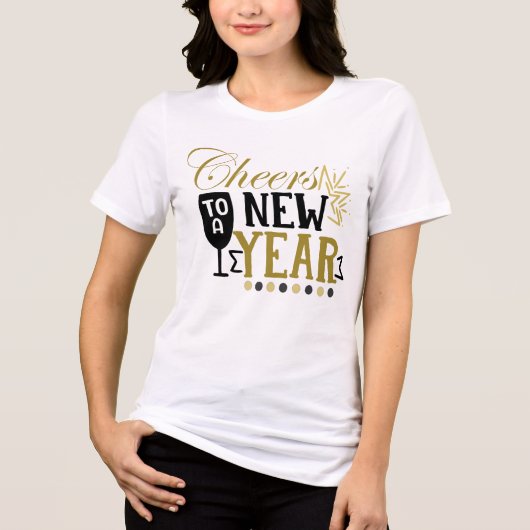 Ein neues Jahr Gold Chic Tri-Blend Shirt (Vorderseite)