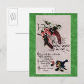 Ein neues Jahr wünscht Feiertagspostkarte (Vorne/Hinten)