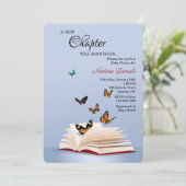 Ein neues Kapitel Baby-Dusche Einladung (Stehend Vorderseite)