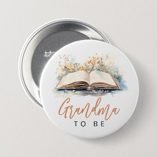 Ein neues Kapitel Baby Dusche Oma zu sein Taste Button (Vorne & Hinten)