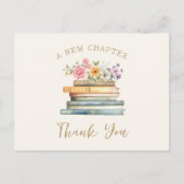 Ein neues Kapitel Baby Dusche Vielen Dank Postkarte (Vorderseite)