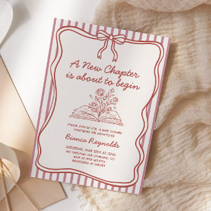 Ein neues Kapitel Baby Shower Buch Thema Einladung