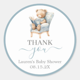 Ein neues Kapitel Babydusche Boy Round Sticker