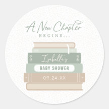 Ein neues Kapitel beginnt Baby Shower Aufkleber