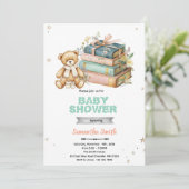 Ein neues Kapitel beginnt Baby Shower Einladung (Stehend Vorderseite)