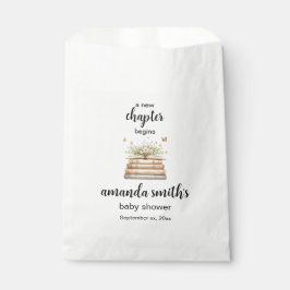 Ein neues Kapitel beginnt Baby Shower Einladung Geschenktütchen