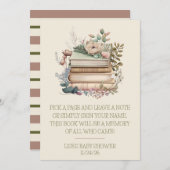 Ein neues Kapitel beginnt, Baby Shower Guest Book Einladung (Vorne/Hinten)