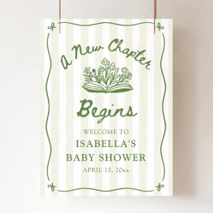 Ein neues Kapitel beginnt Baby Shower Willkommenss Poster