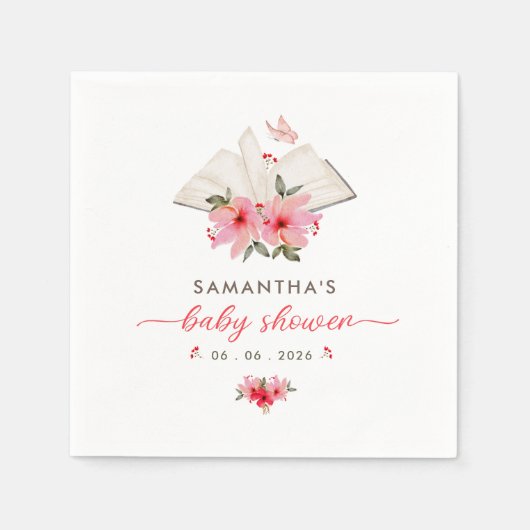 Ein neues Kapitel beginnt  Babyparty Serviette (Vorderseite)