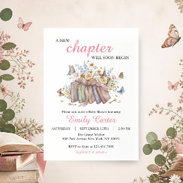 Ein neues Kapitel beginnt bald Baby Shower Einladung