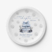 Ein neues Kapitel beginnt, Blaue Schleife Winter-B Pappteller (Vorderseite)