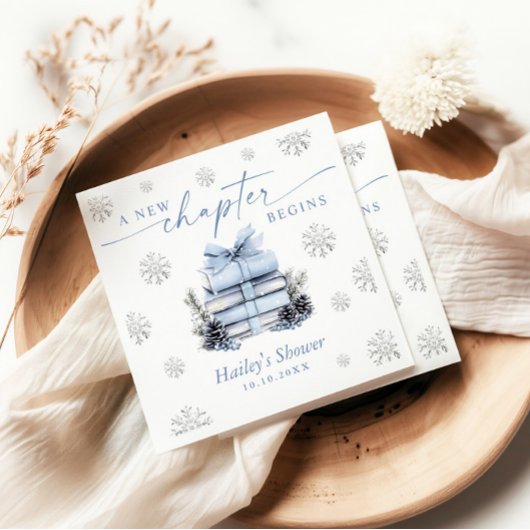 Ein neues Kapitel beginnt, Blaue Schleife Winter-B Serviette