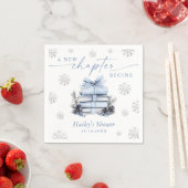 Ein neues Kapitel beginnt, Blaue Schleife Winter-B Serviette (Beispiel)