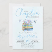 Ein neues Kapitel beginnt Blumenbuch Junge Dusche Einladung (Vorderseite)