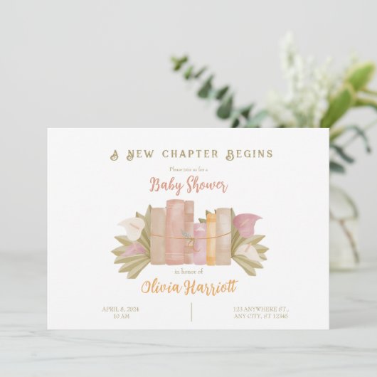 Ein neues Kapitel beginnt - Boho Style Einladung (Stehend Vorderseite)